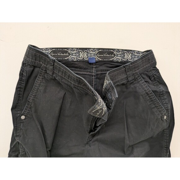 Gloria Vanderbilt Black Cargo Capri Pants Size 8 Stretch Mid Rise Crop Utility - Picture 12 of 12